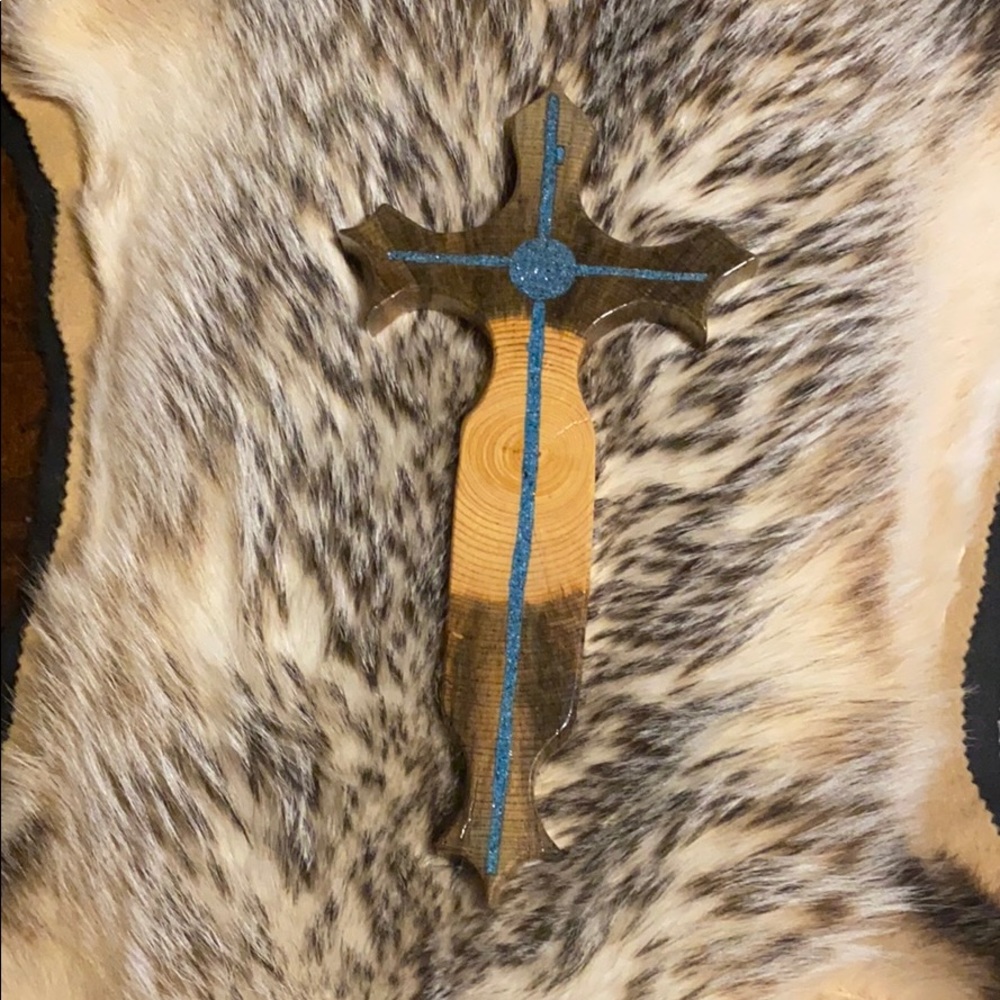 Beetle Kill handcrafted enslaced cross
